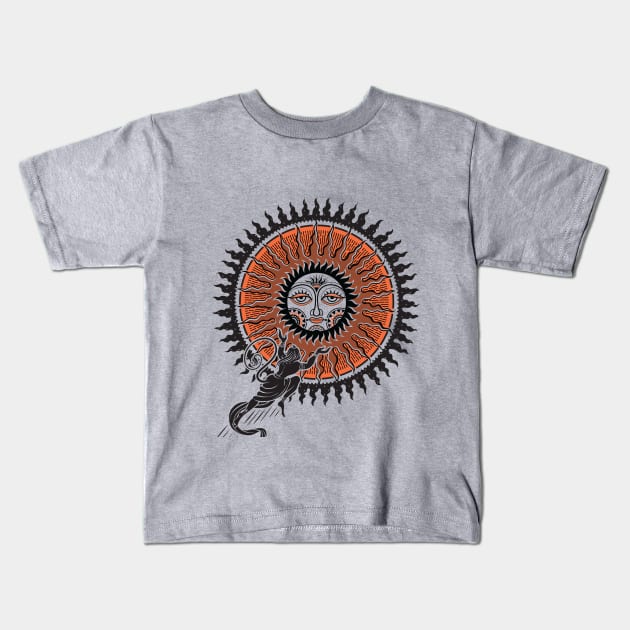 Sun and Hanuman Kids T-Shirt by vaicitriya